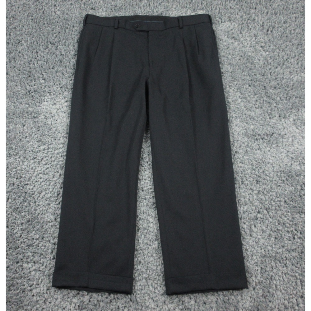 Brooks Brothers Pants Mens 38x30 Dark Blue Wool Cuffed Madison 36x26*